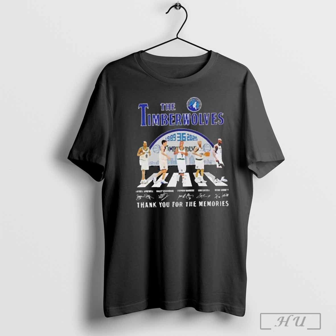 The Timberwolves Abbey Road 30 Years 1989 2025 Thank You Signature T Shirt Hoodie, Sweatshirt | CoreVibeTees.com