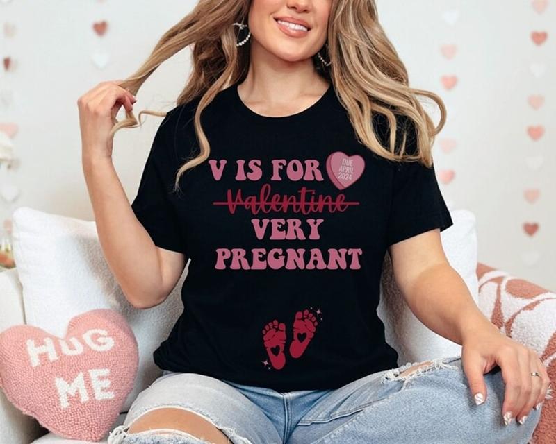Valentine's Day Pregnancy Announcement Shirt, Valentine Baby Announcement, Valentine Baby Shower, Valentine... (Image 3)