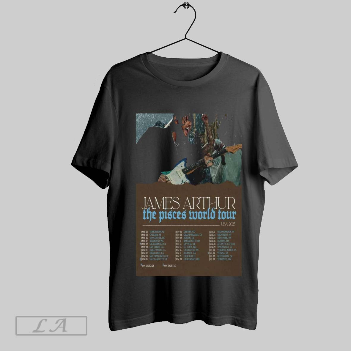 Top Poster James Arthur The Pisces World Tour Usa 2025 May 22 Edmonton Ab May 24 Calgary Ab Sweatshirt T Shirt Hoodie