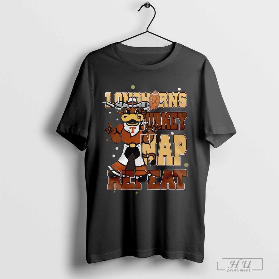 Texas Longhorns Turkey Nap Repeat Happy Thanksgiving Day Shirt Hoodie, Sweatshirt | CoreVibeTees.com
