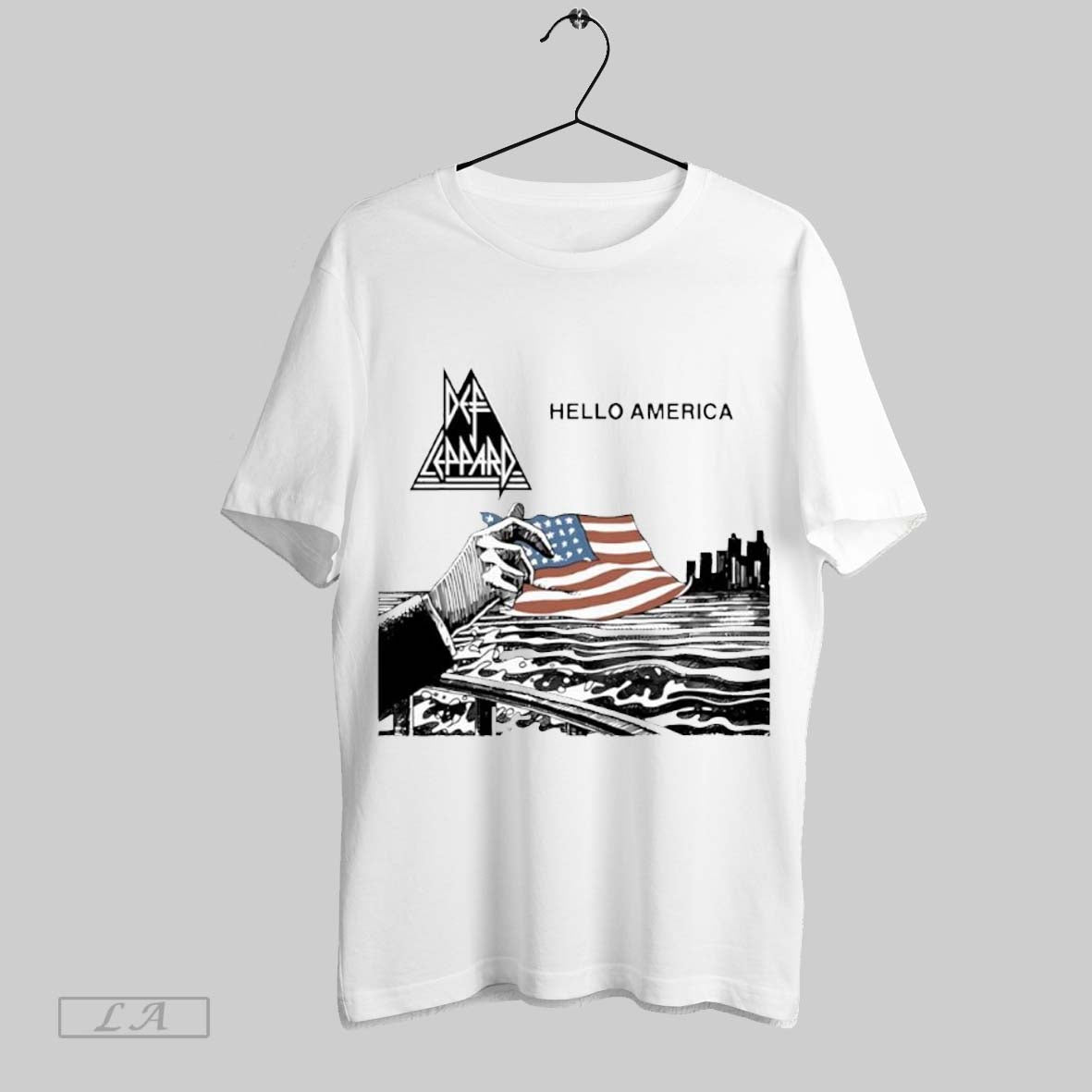 Top Def Leppard Hello America Us Flag Sweatshirt T Shirt Hoodie | CoreVibeTees.com