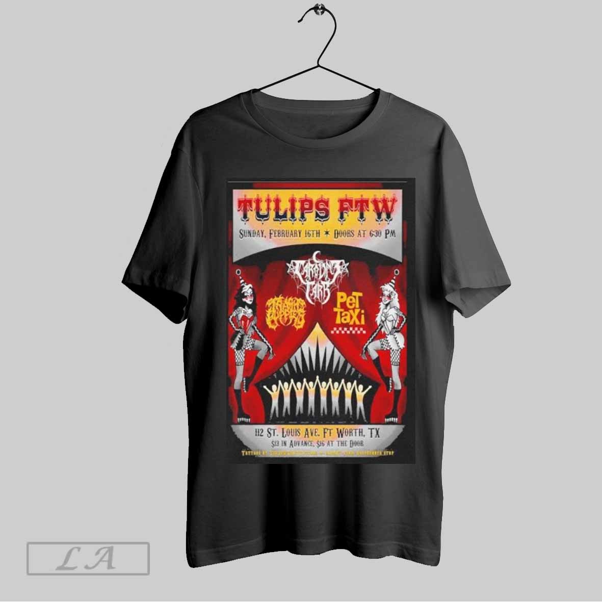 Top Caroline Carr With Pet Taxi Feb 16 2025 Tulips Ftw Fort Worth Tx Poster T Shirt Hoodie, Sweatshirt | CoreVibeTees.com