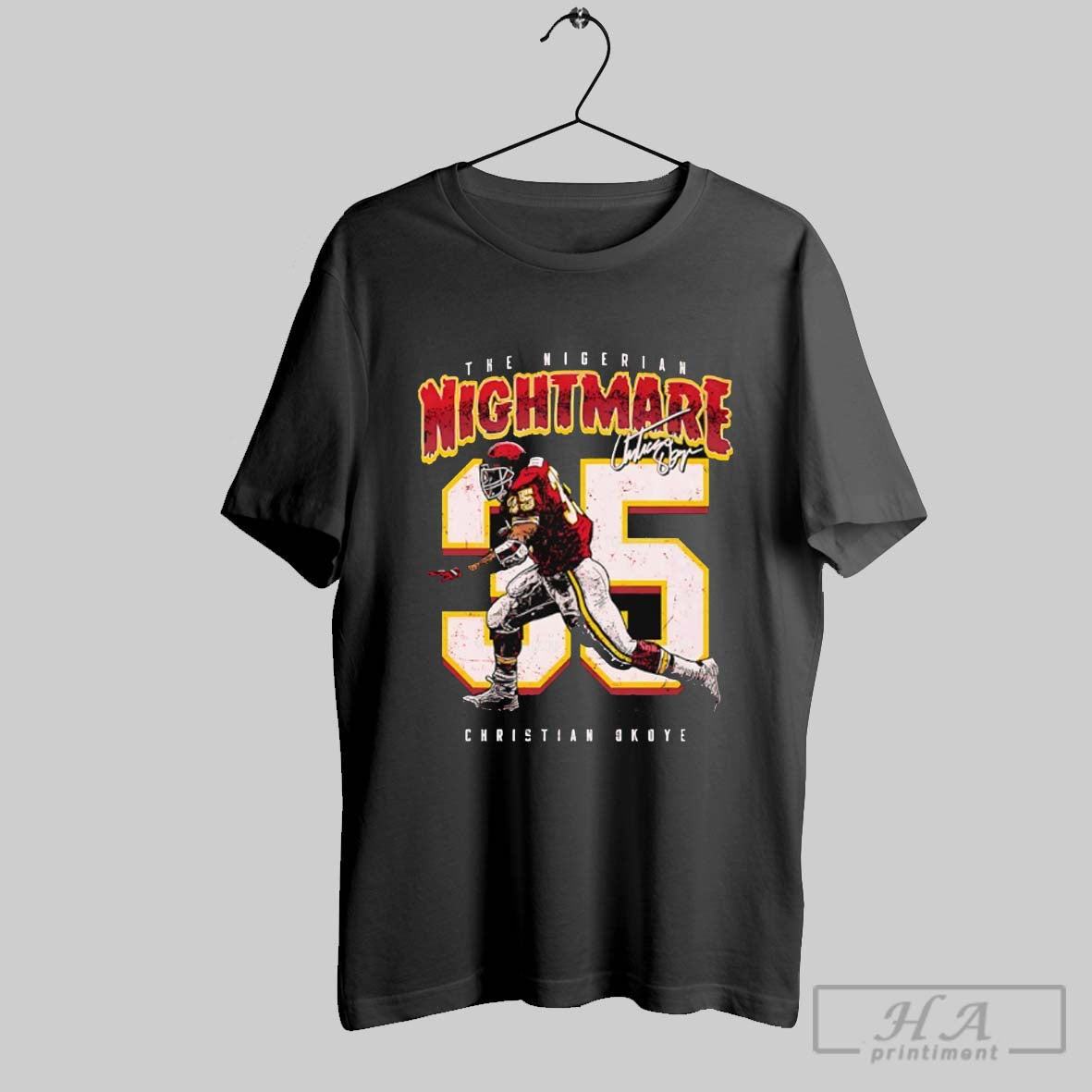 The Nigerian Nightmare Christian Okoye 35 Kansas City Chiefs Signature Shirt Hoodie, Sweatshirt | CoreVibeTees.com