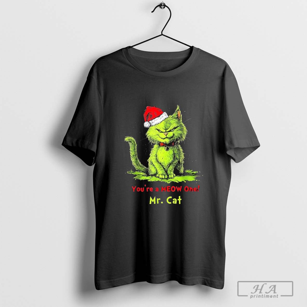The Grinch Mr Cat Youâ€™re A Meow One Christmas 2024 T-Shirts Hoodie, Sweatshirt | CoreVibeTees.com