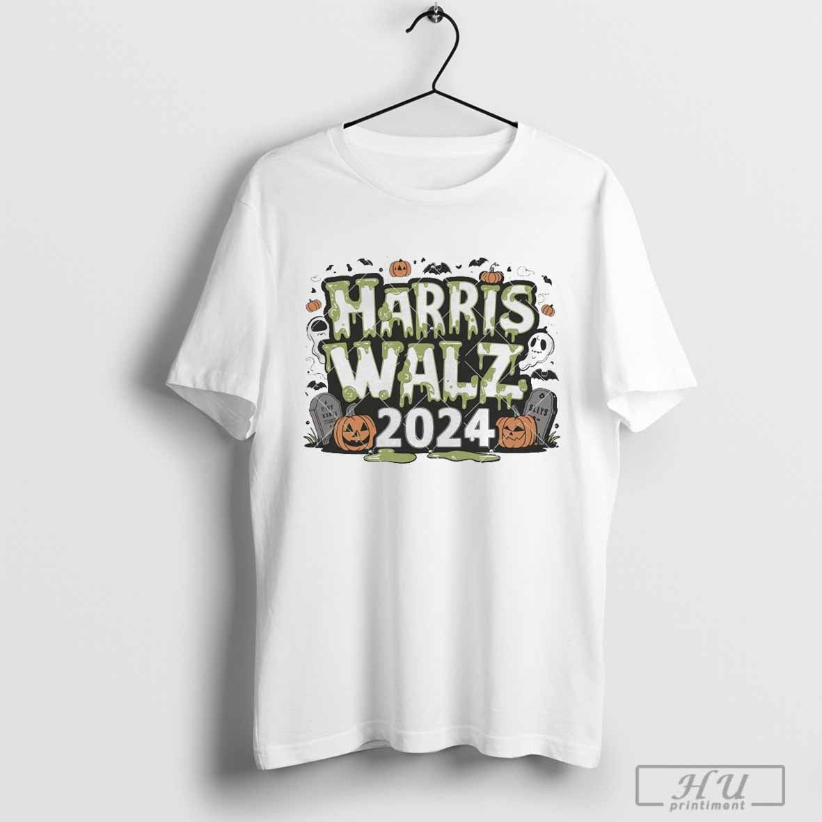 Top Harris Walz 2024 Yard Halloween T-shirt Hoodie, Sweatshirt | CoreVibeTees.com