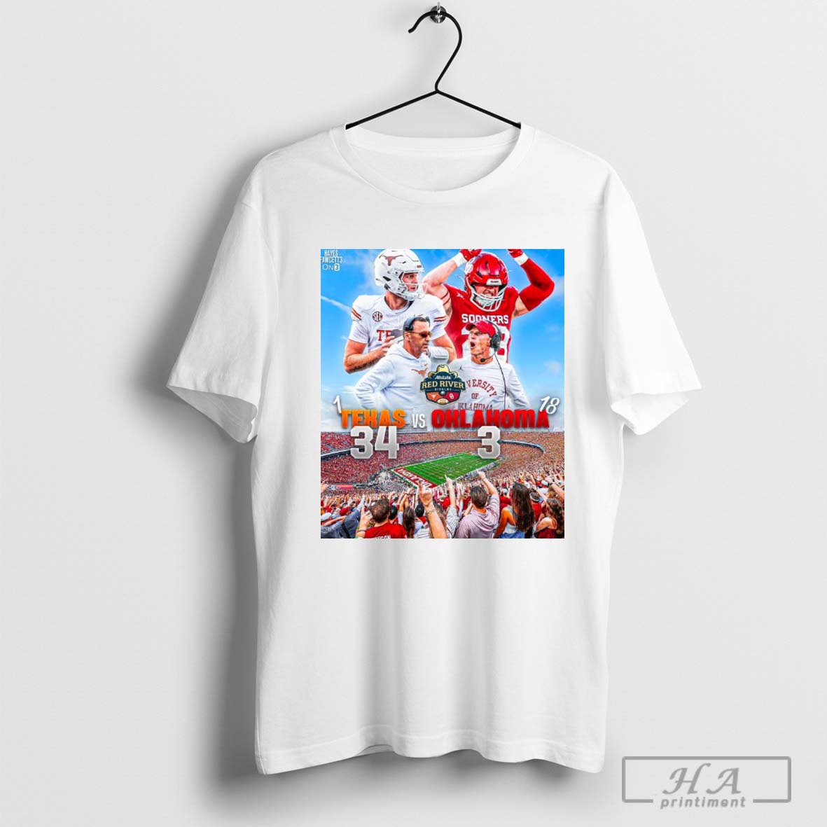 Texas LongHorns 34 â€“ 3 Oklahoma Sooners Allstate Red River Rivalry 2024 T-shirt Hoodie, Sweatshirt | CoreVibeTees.com