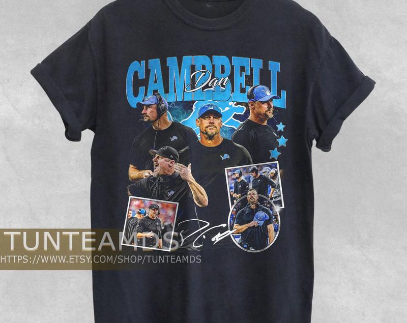 Vintage Dan Campbell Shirt, Sweatshirt , Football Shirt, Classic 90S Graphic Tee, Unisex, Vintage Bootleg,... (Image 1)