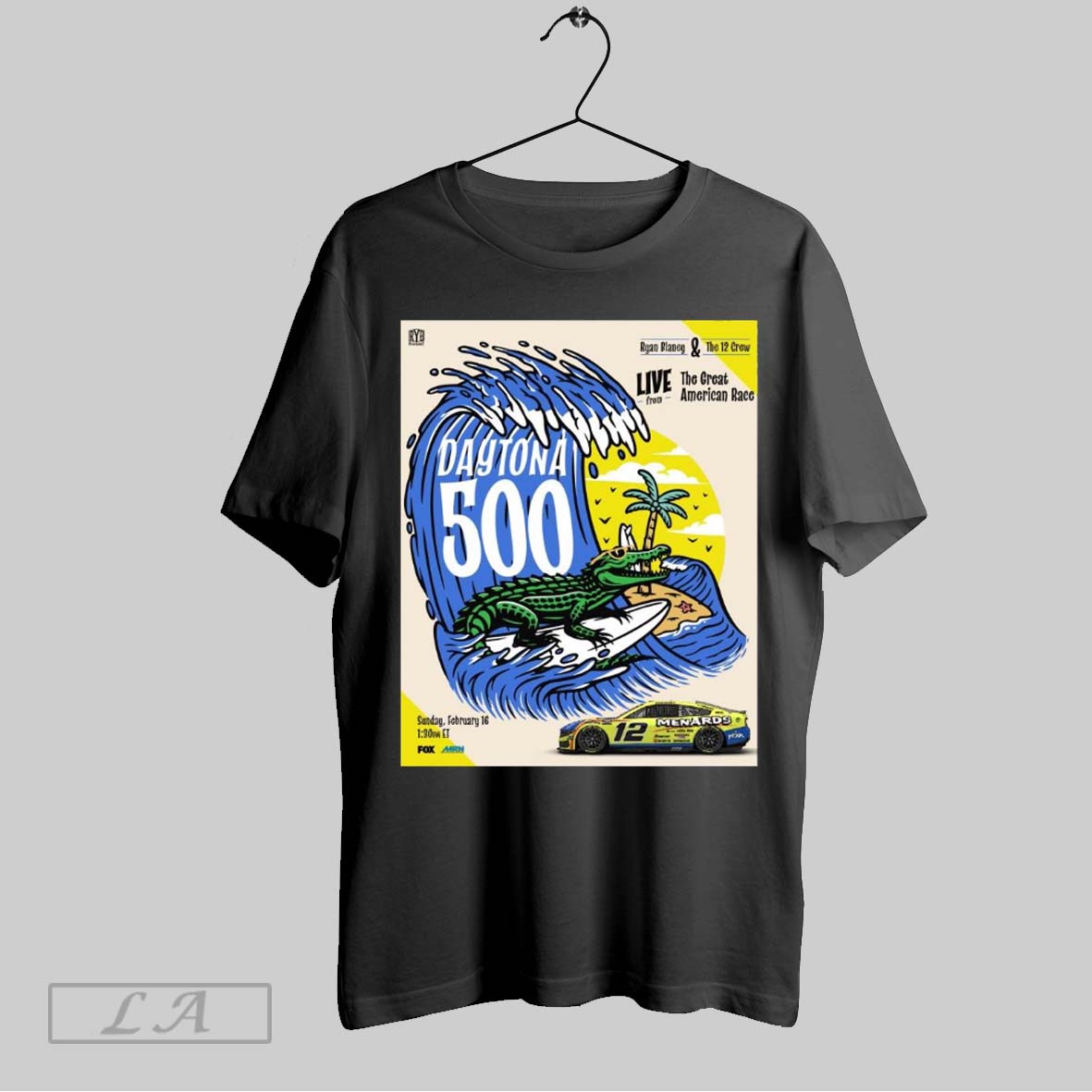 Top Daytona 500 Ryan Blaney And The 12 Crew The Great American Race Sunday Feb 16 2025 Nascar Poster T Shirt Hoodie,...