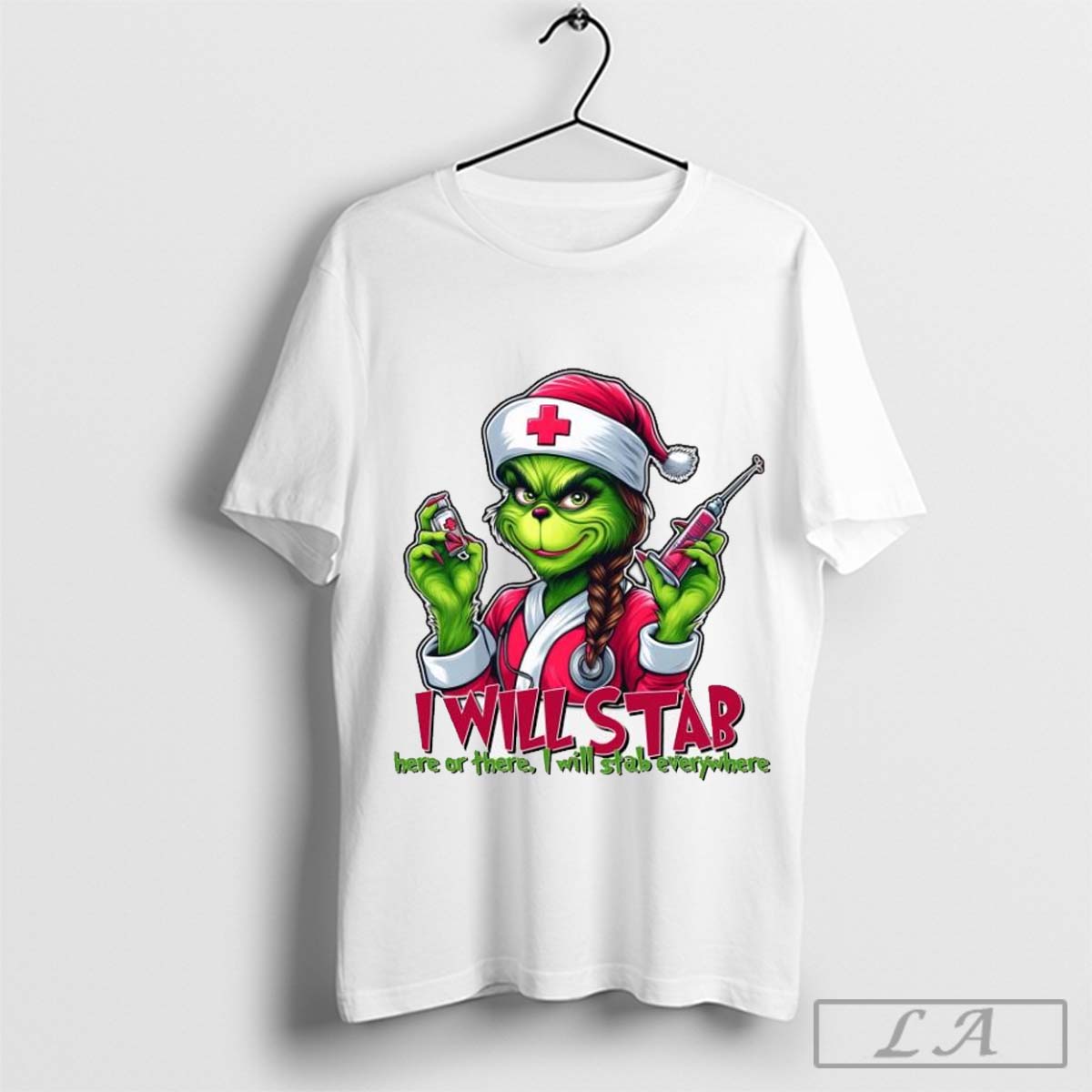 The Grinch I Will Stab Here Or There I Will Stab Everywhere Merry Christmas Shirt Hoodie, Sweatshirt | CoreVibeTees.com