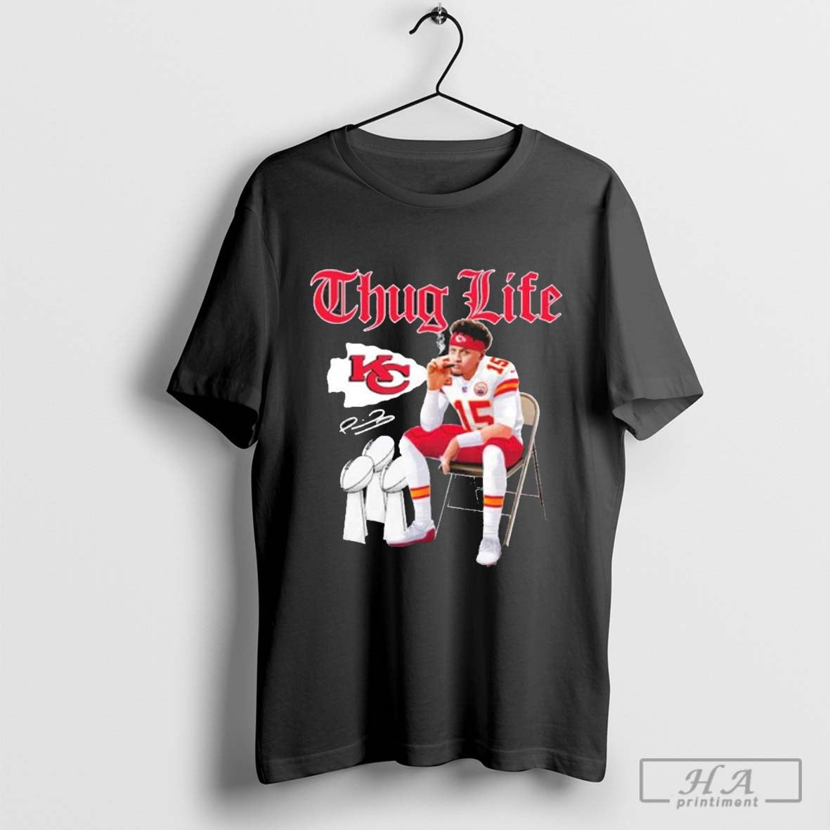 Thug Life Patrick Mahomes Smoking Kansas City Chiefs Shirt Hoodie, Sweatshirt | CoreVibeTees.com
