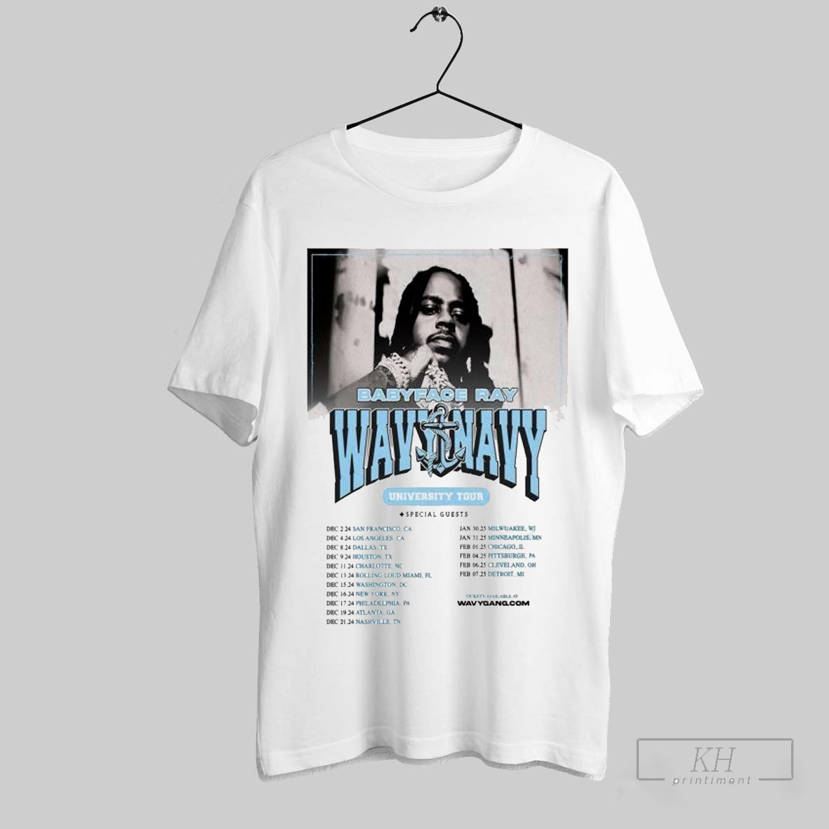 The Babyface Ray Wavy Navy University Tour 2025 T Shirts T Shirt Hoodie, Sweatshirt | CoreVibeTees.com