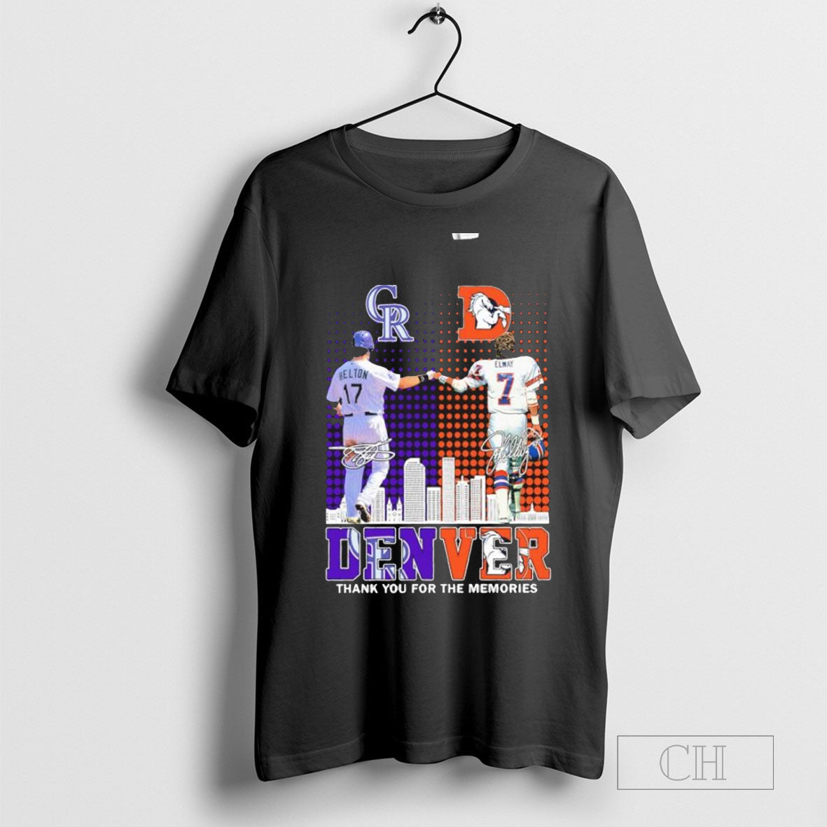Todd Helton X John Elway Denver Sports Thank You For The Memories Signatures T-Shirt Hoodie, Sweatshirt | CoreVibeTees.com
