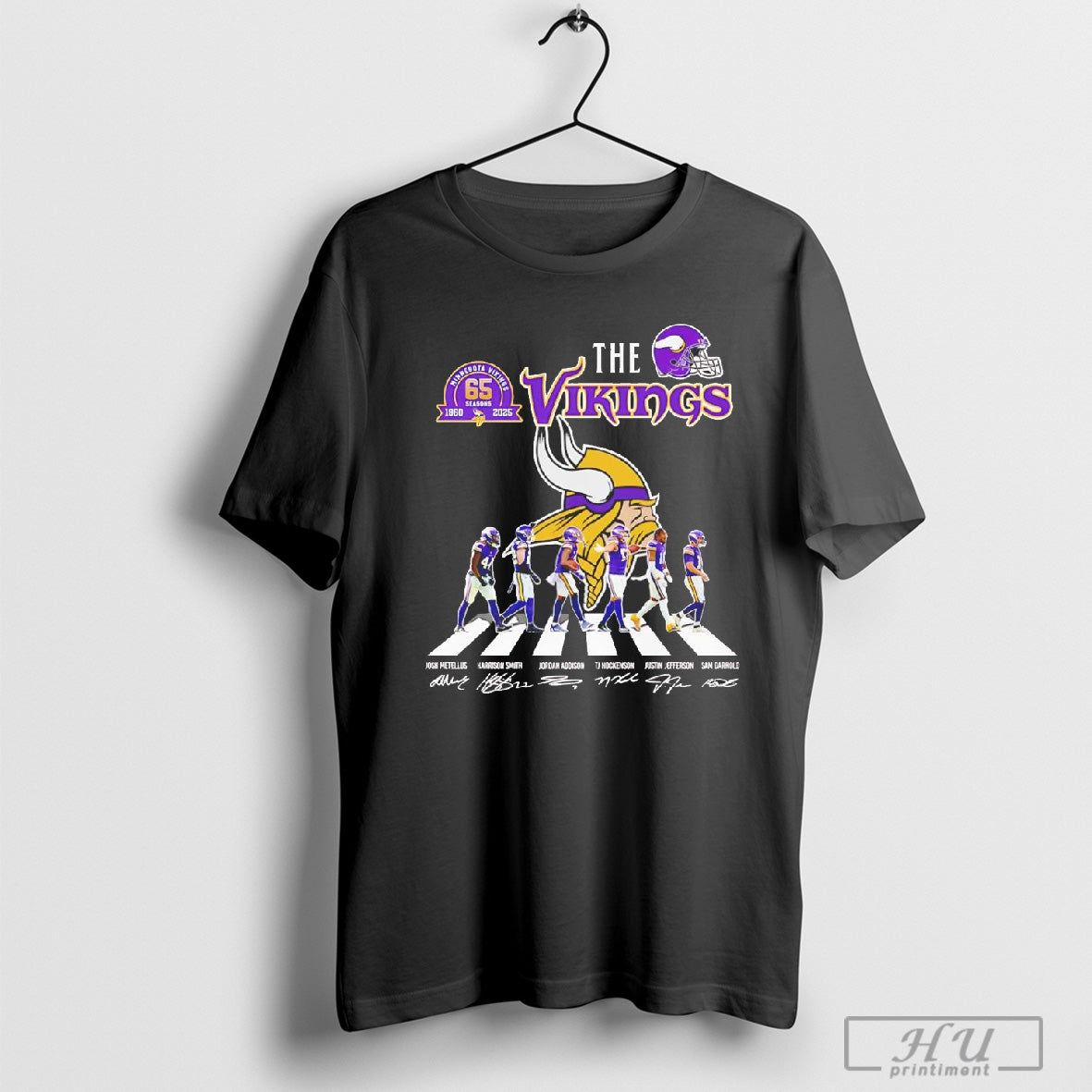 The Vikings 65 seasons 1960 2025 abbey road signatures T-shirt Hoodie, Sweatshirt | CoreVibeTees.com