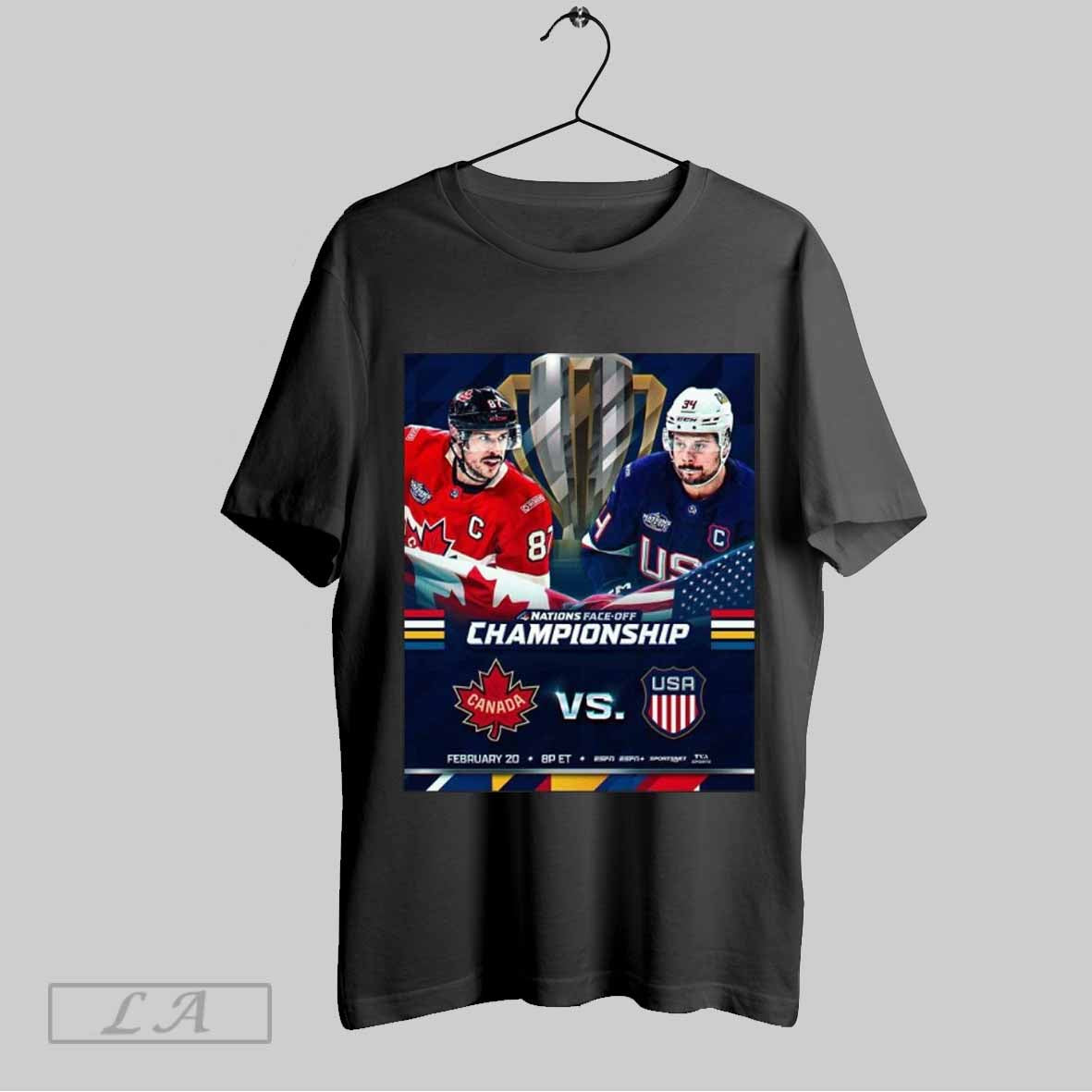 Top Canada Vs Usa 2025 4 Nations Face Off Championship Game T Shirt Hoodie, Sweatshirt | CoreVibeTees.com