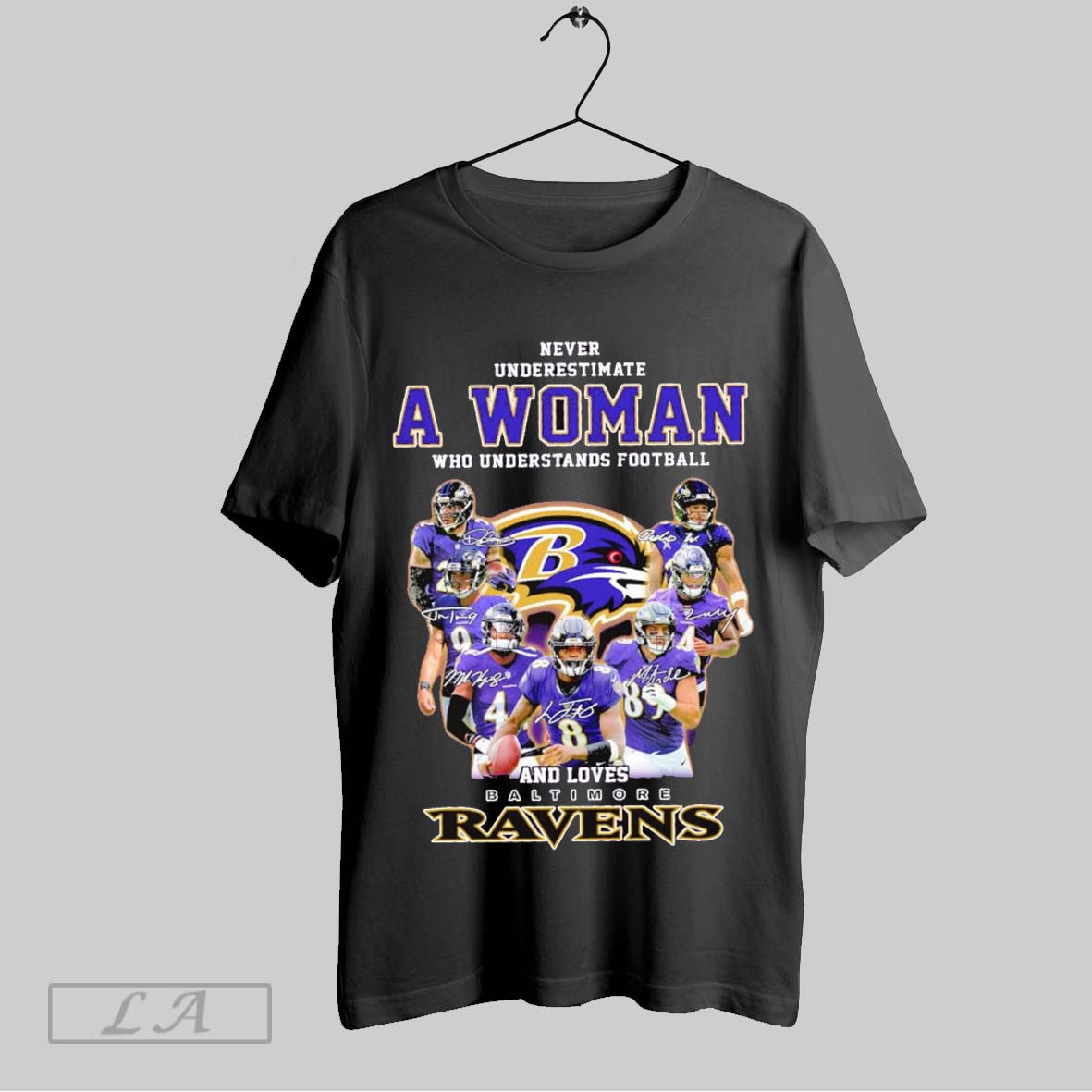 Top Never Underestimate A Woman Who Understands Football And Loves Baltimore Ravens Football Signatures 2025 Sweatshirt T...