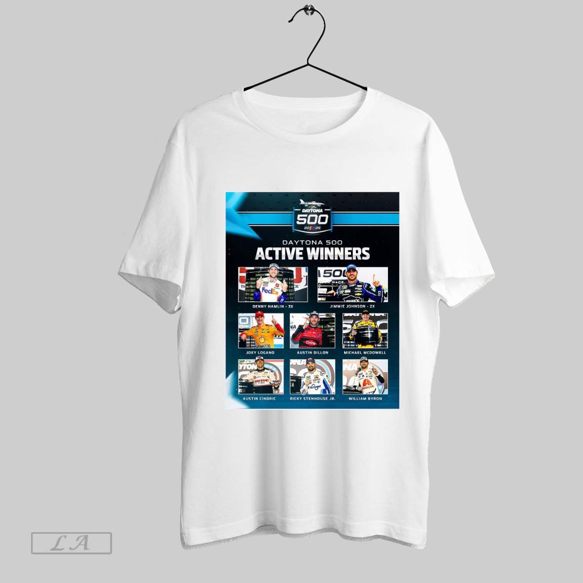 Top Daytona 500 Active Winners 2025 Denny Hamlin 3x Jimmie Johnson 2x Joey Logano Austin Dillon Michael Mcdowell Poster...