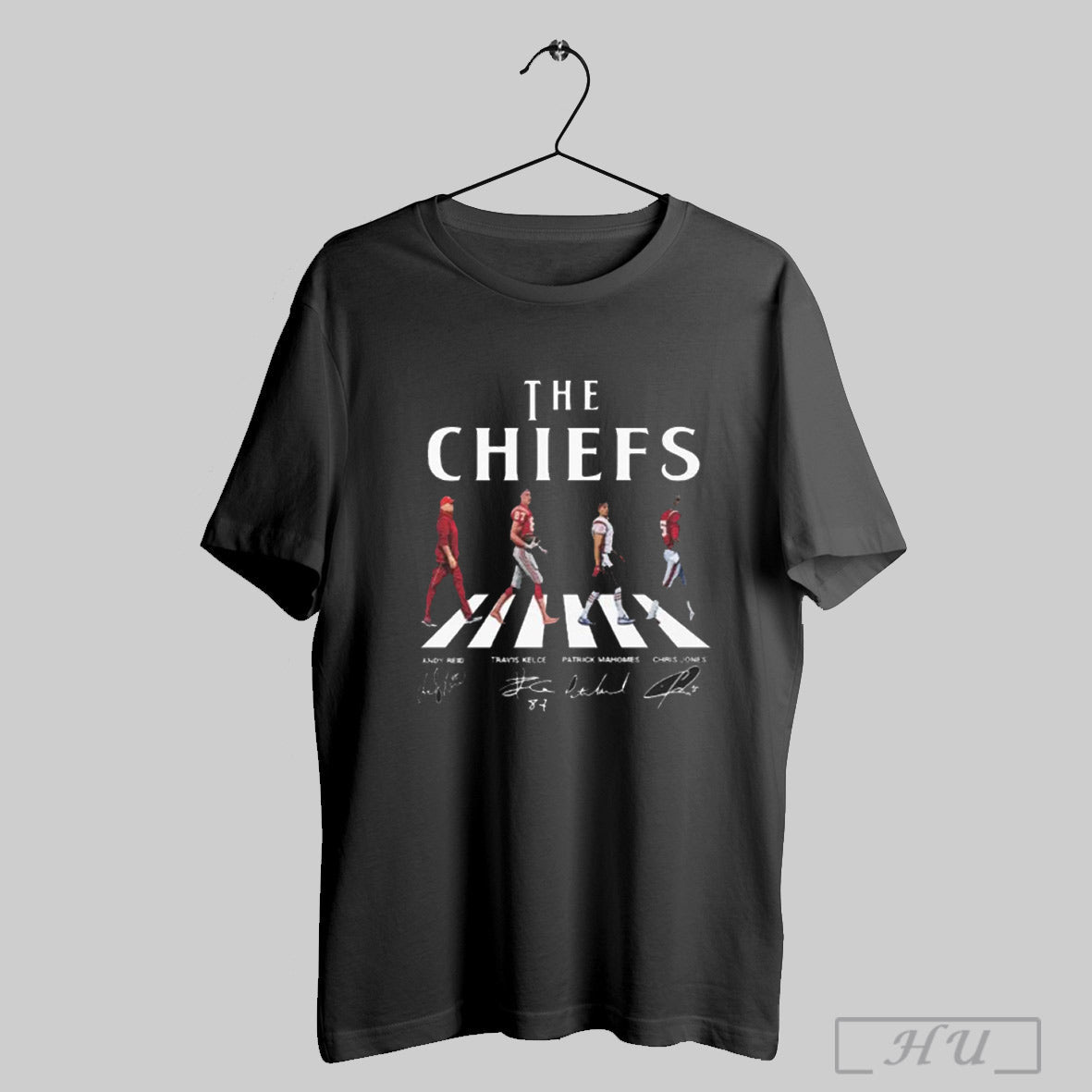 Trendy Chiefs Walking Abbey Road Andy Reid Travis Kelce Patrick Mahomes Chris Jones Signatures Shirt Hoodie, Sweatshirt