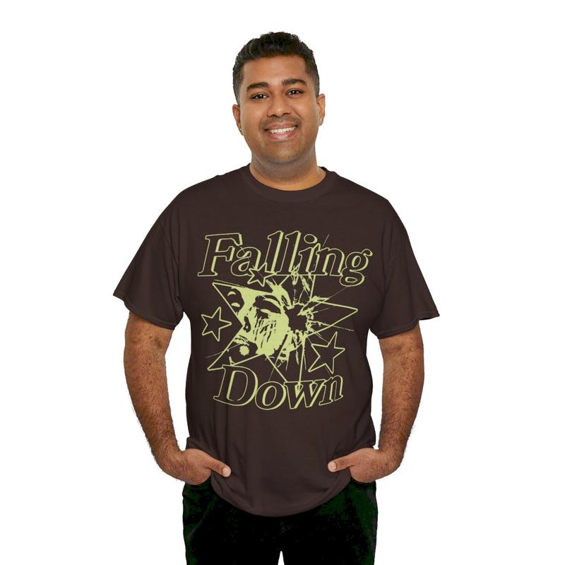 Falling Down Rockstar T-Shirt Y2k 90s Hip-Hop Tee Aesthetic Heavy Cotton Graphic T-Shirt Tshirt Shirt HipHop... (Image 5)