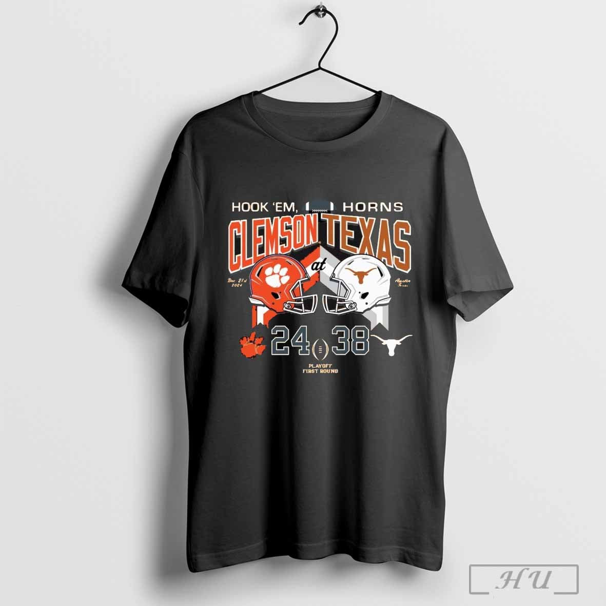 Texas Vs Clemson 38 24 2024 Cfp First Round Score T-Shirts, Hoodie, Sweatshirt | CoreVibeTees.com