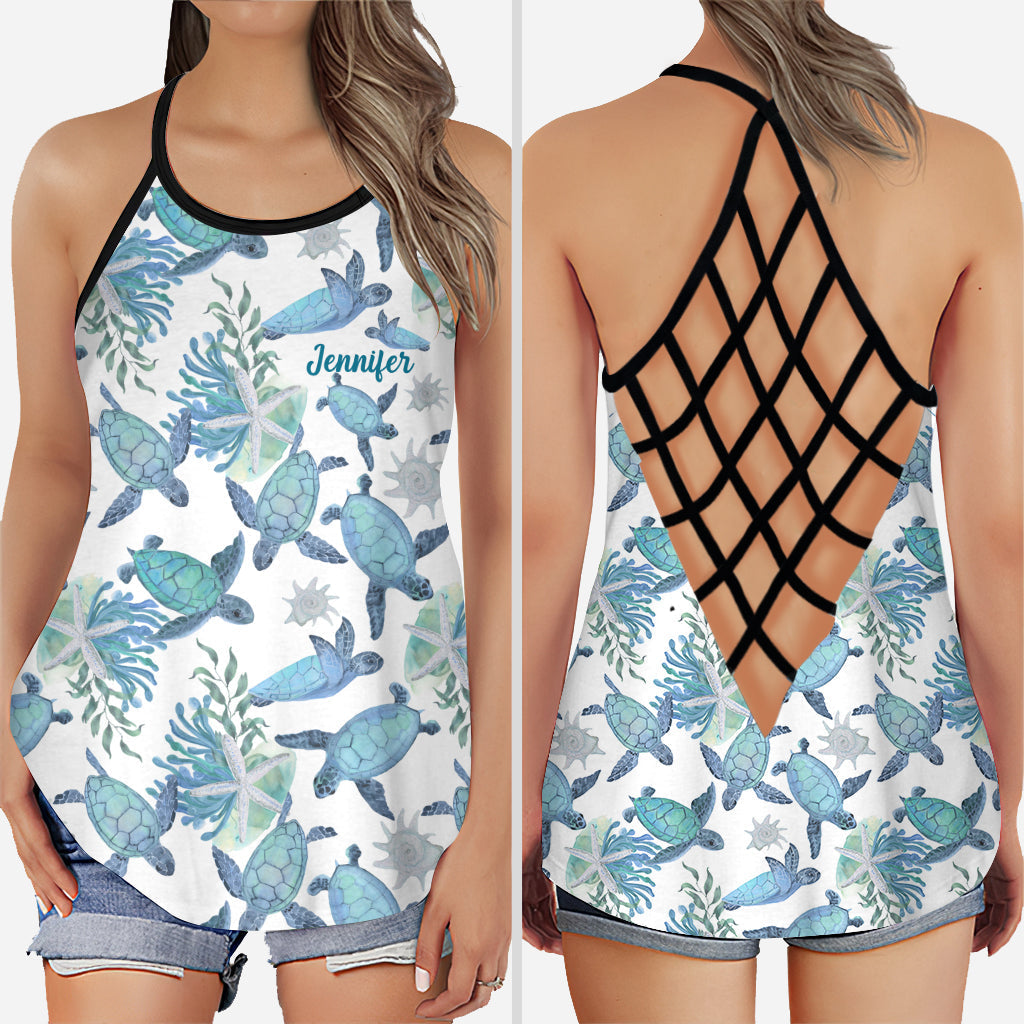 Love Turtles - Personalized Turtle Cross Tank Top and Leggings T-Shirts, Hoodie, Sweatshirt | CoreVibeTees.com