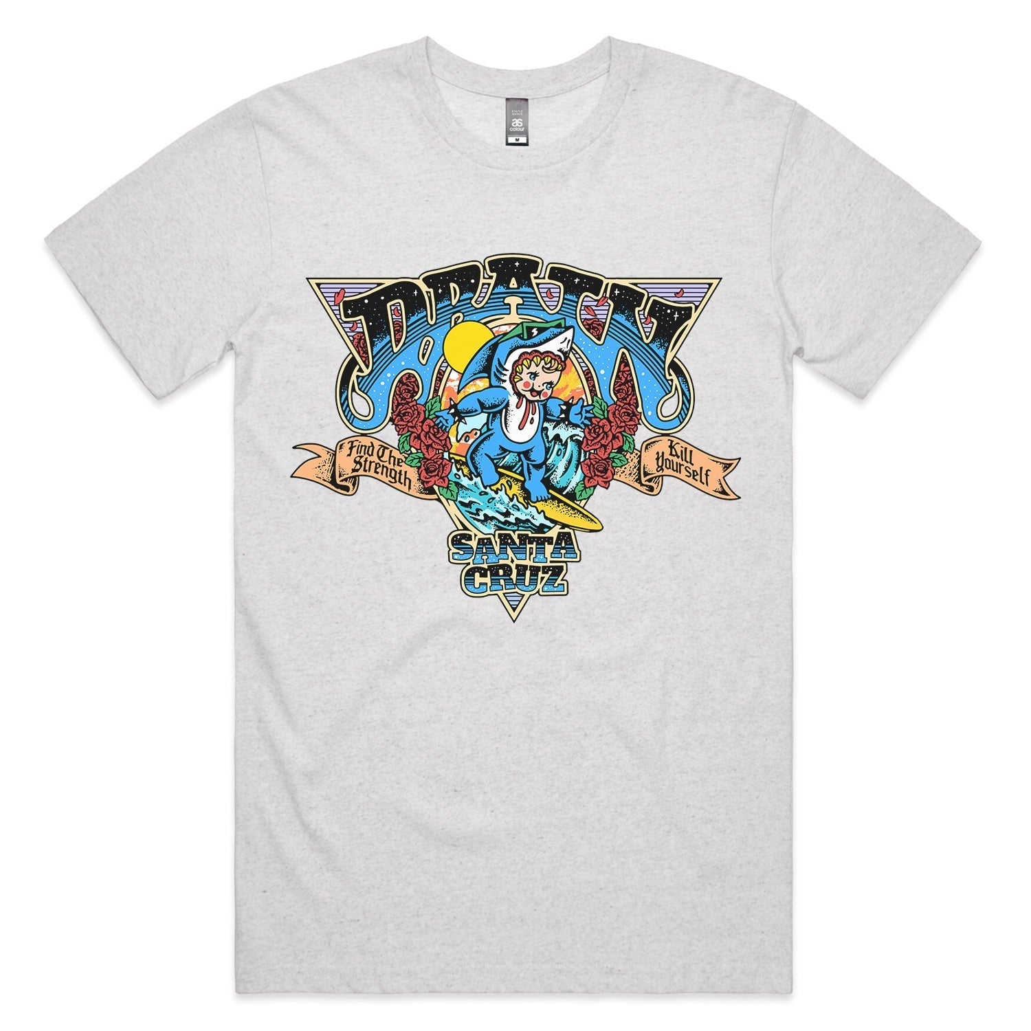 Surfin' Kewpie T-Shirt (White Marle) Hoodie, Sweatshirt | CoreVibeTees.com (Image 1)