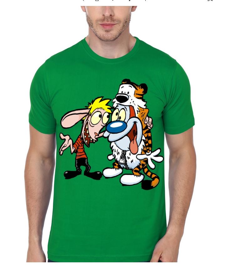 Clavren and Stimpsy  Ren And Stimpy Green Half Sleeve T-Shirt Hoodie, Sweatshirt | CoreVibeTees.com