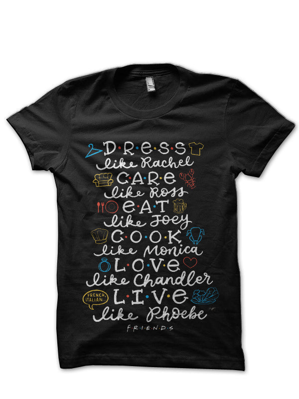 Popular Friends Characters Black T-Shirt Hoodie, Sweatshirt | CoreVibeTees.com