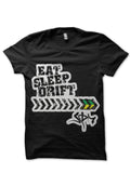 Eat Sleep Drift Repeat Black T-Shirt Hoodie, Sweatshirt | CoreVibeTees.com