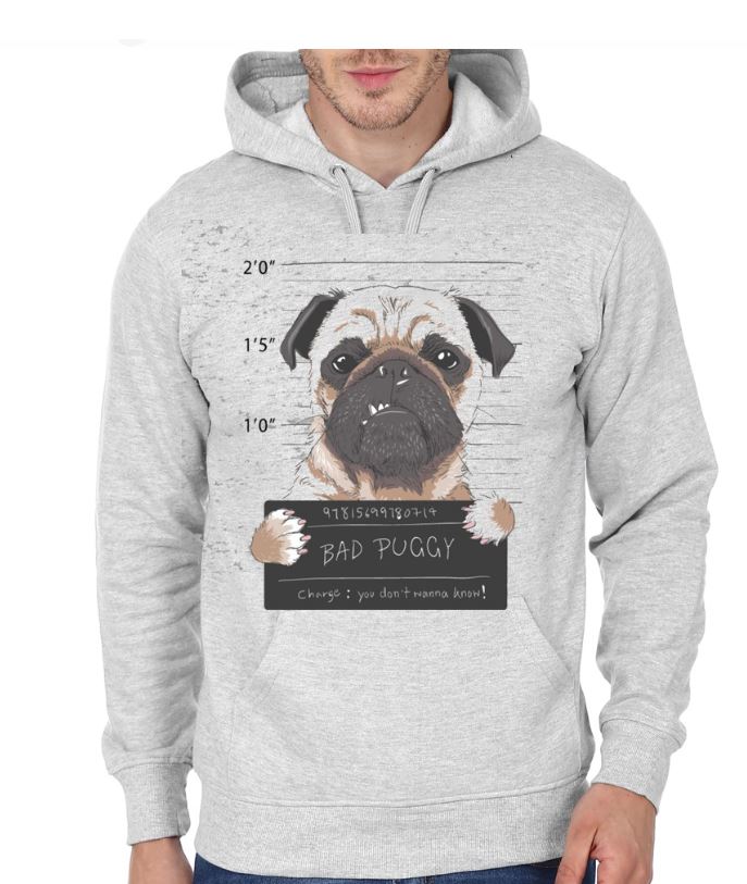 Bad Puggy Grey Hoodie T-Shirts, Sweatshirt | CoreVibeTees.com