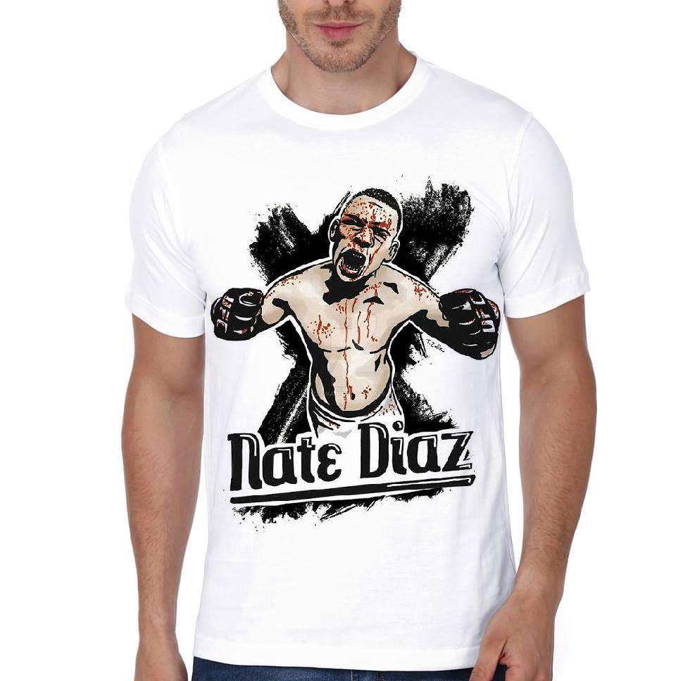 Nate Diaz White Half Sleeve T-Shirt Hoodie, Sweatshirt | CoreVibeTees.com