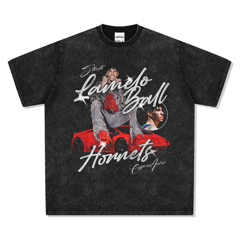 Three-ball Red Lamborghini LaMelo Ball TEE NBA 2024 Hoodie, Sweatshirt | CoreVibeTees.com (Image 1)