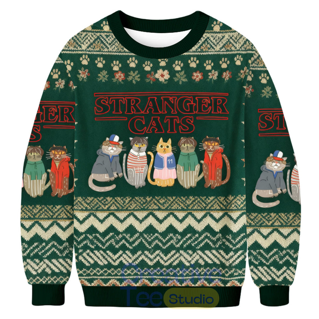 Stranger Cats Ugly Christmas Sweater