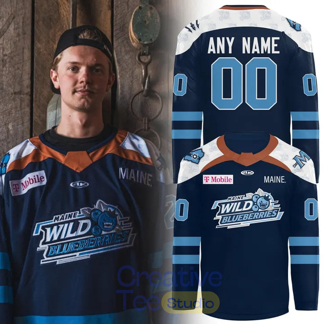 Maine Mariners 2026 Wild Blueberries Custom Hockey Jersey