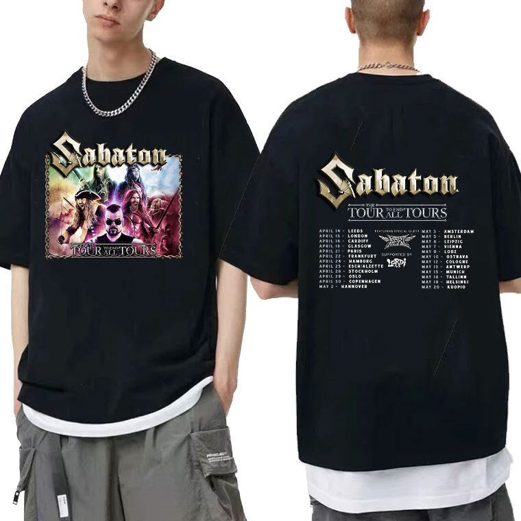 Sabaton Band Tour 2023 Shirt, European leg of The Tour To End All Tours 2023 Double Sided Shirt Hoodie, Sweatshirt