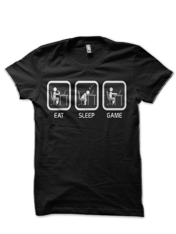 Eat, Sleep, Game Black T-Shirt Hoodie, Sweatshirt | CoreVibeTees.com