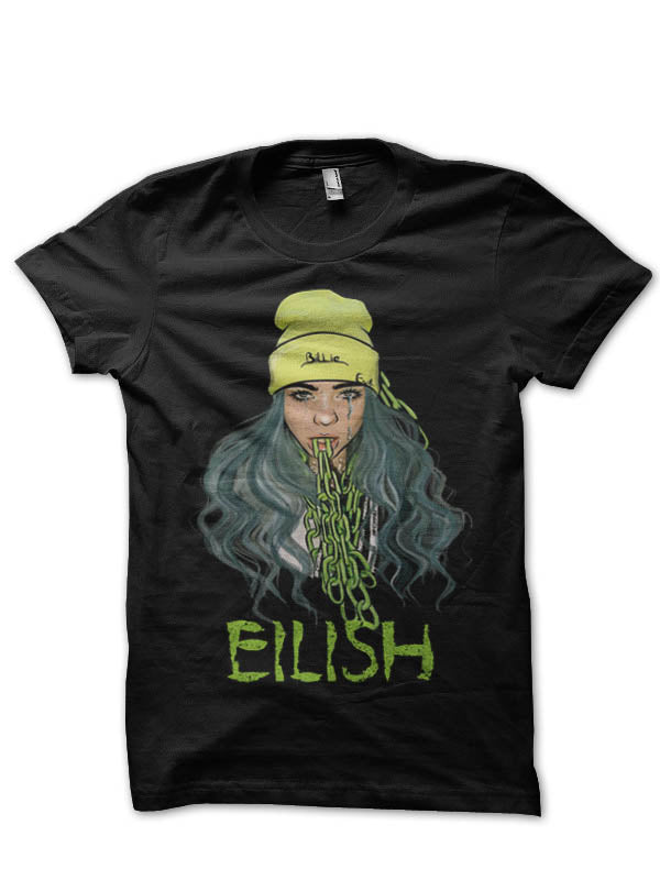Billie Eilish Half Sleeve Black T-Shirt Style002 Hoodie, Sweatshirt | CoreVibeTees.com