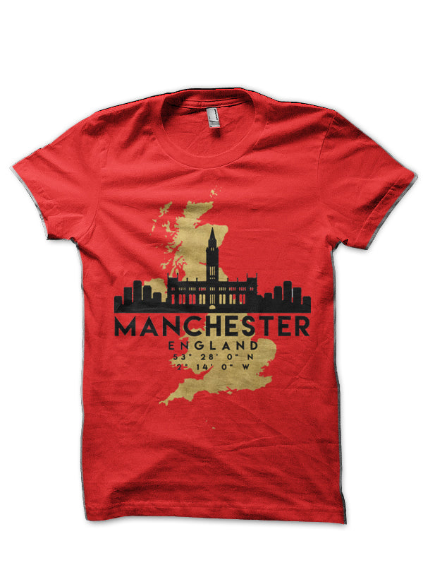Manchester England Skyline Map Art T-Shirt Hoodie, Sweatshirt | CoreVibeTees.com