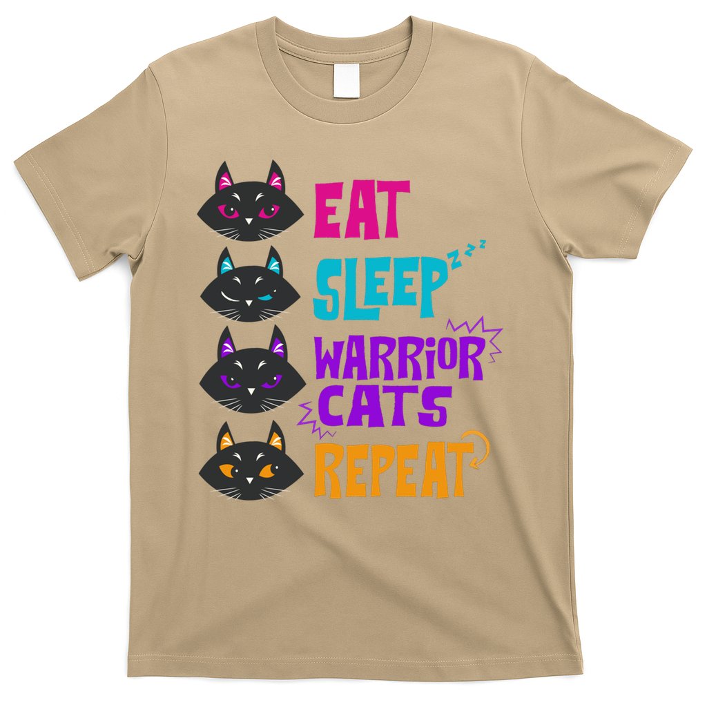 Eat Sleep Cat Warrior Repeat Cat Warrior Love Cats T-Shirt Hoodie, Sweatshirt | CoreVibeTees.com