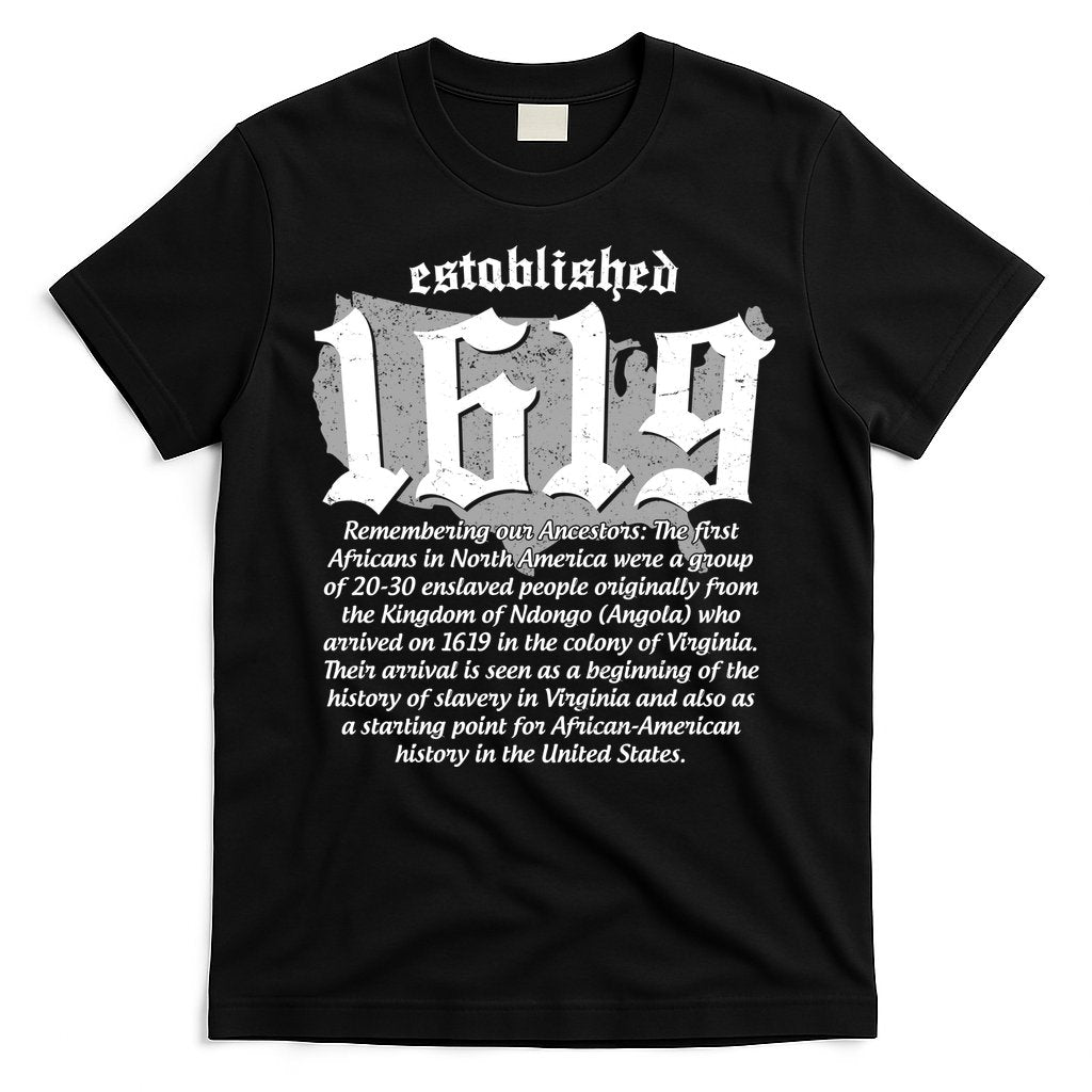 Established 1619 African American History US Map T-Shirt Hoodie, Sweatshirt | CoreVibeTees.com