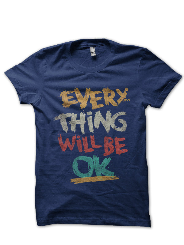 Everything OK Navy Blue Tee Hoodie, Sweatshirt | CoreVibeTees.com