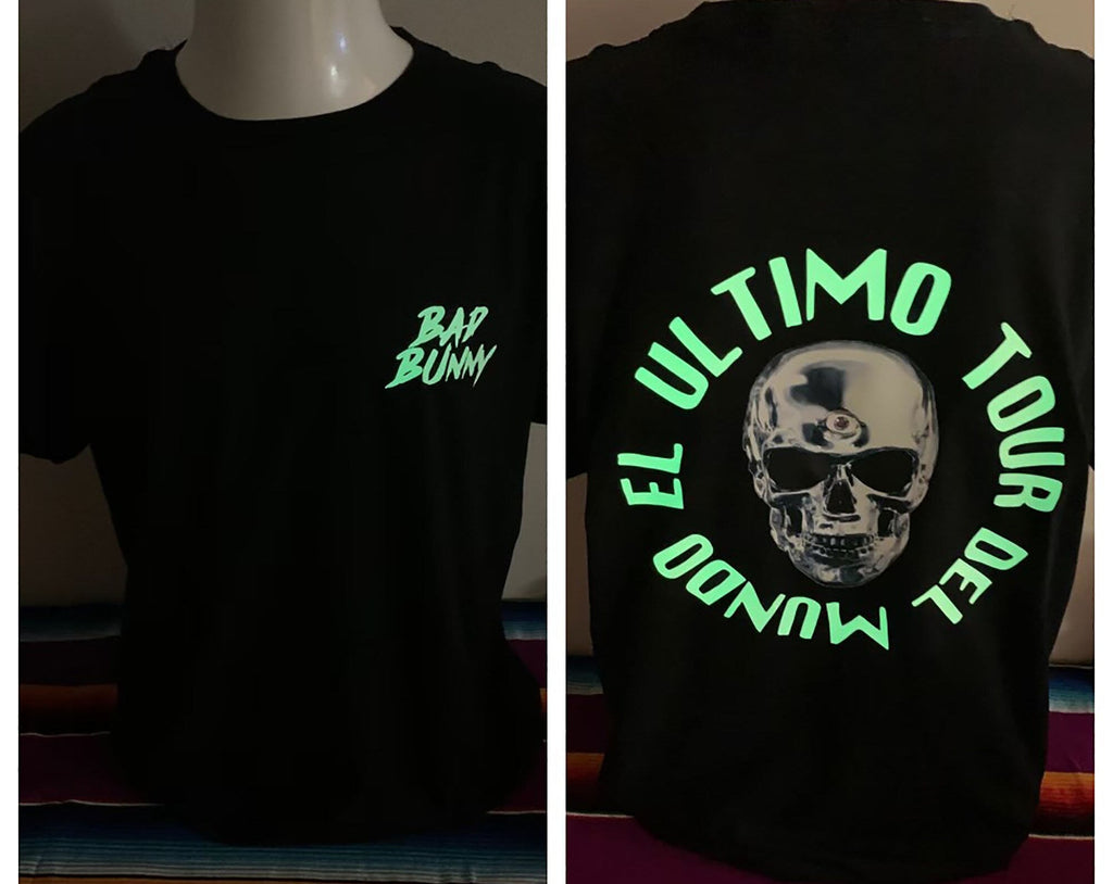 Bad Bunny El Ultimo Tour Del Mundo Glow in the Dark Shirt Hoodie, Sweatshirt | CoreVibeTees.com