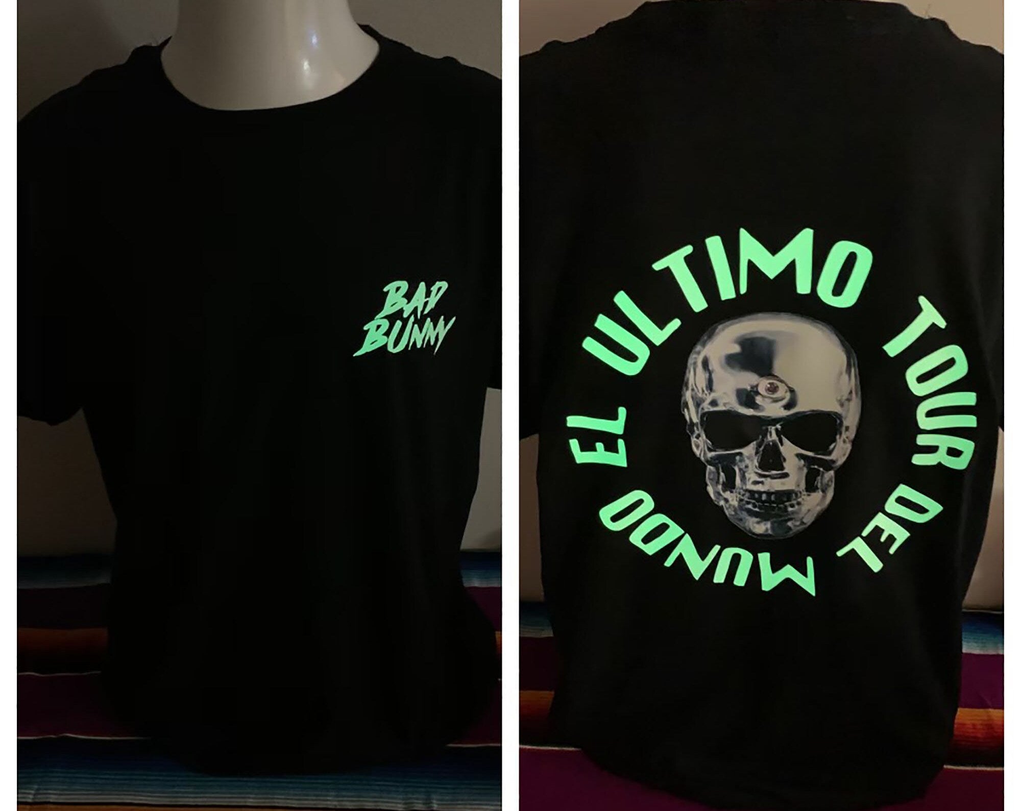 Bad Bunny El Ultimo Tour Del Mundo Glow in the Dark Shirt Hoodie, Sweatshirt | CoreVibeTees.com