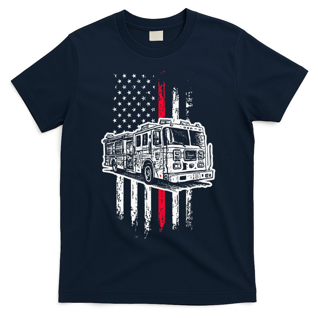 Fireman American Flag Firefighter Fire Truck T-Shirt Hoodie, Sweatshirt | CoreVibeTees.com