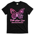 Faith Hope Love Breast Cancer Awareness Butterflies T-Shirt Hoodie, Sweatshirt | CoreVibeTees.com