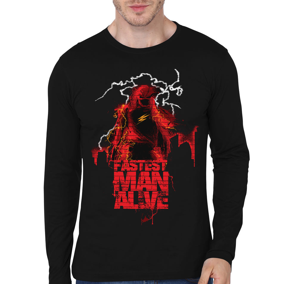 Fast Flash Black Full Sleeve Tee Hoodie, Sweatshirt | CoreVibeTees.com