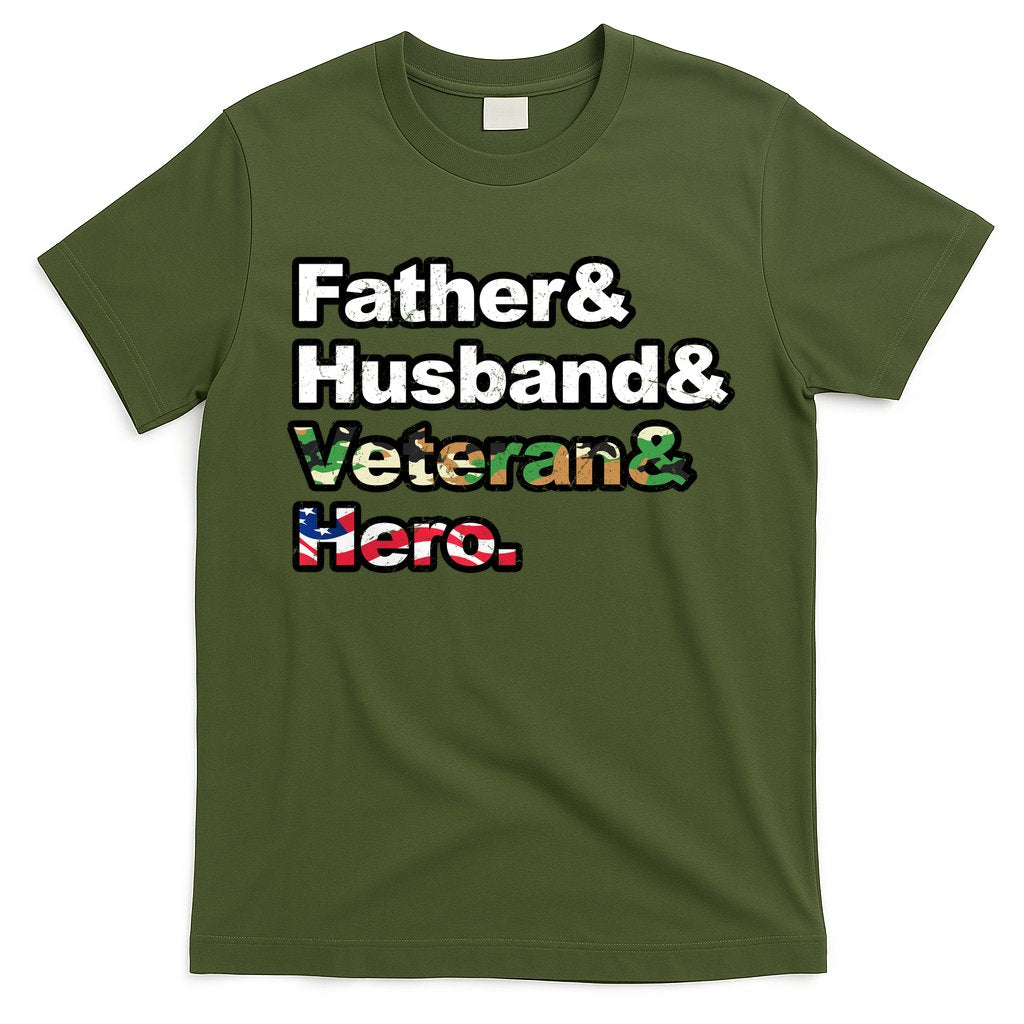 Father Husband Veteran Hero T-Shirt Hoodie, Sweatshirt | CoreVibeTees.com