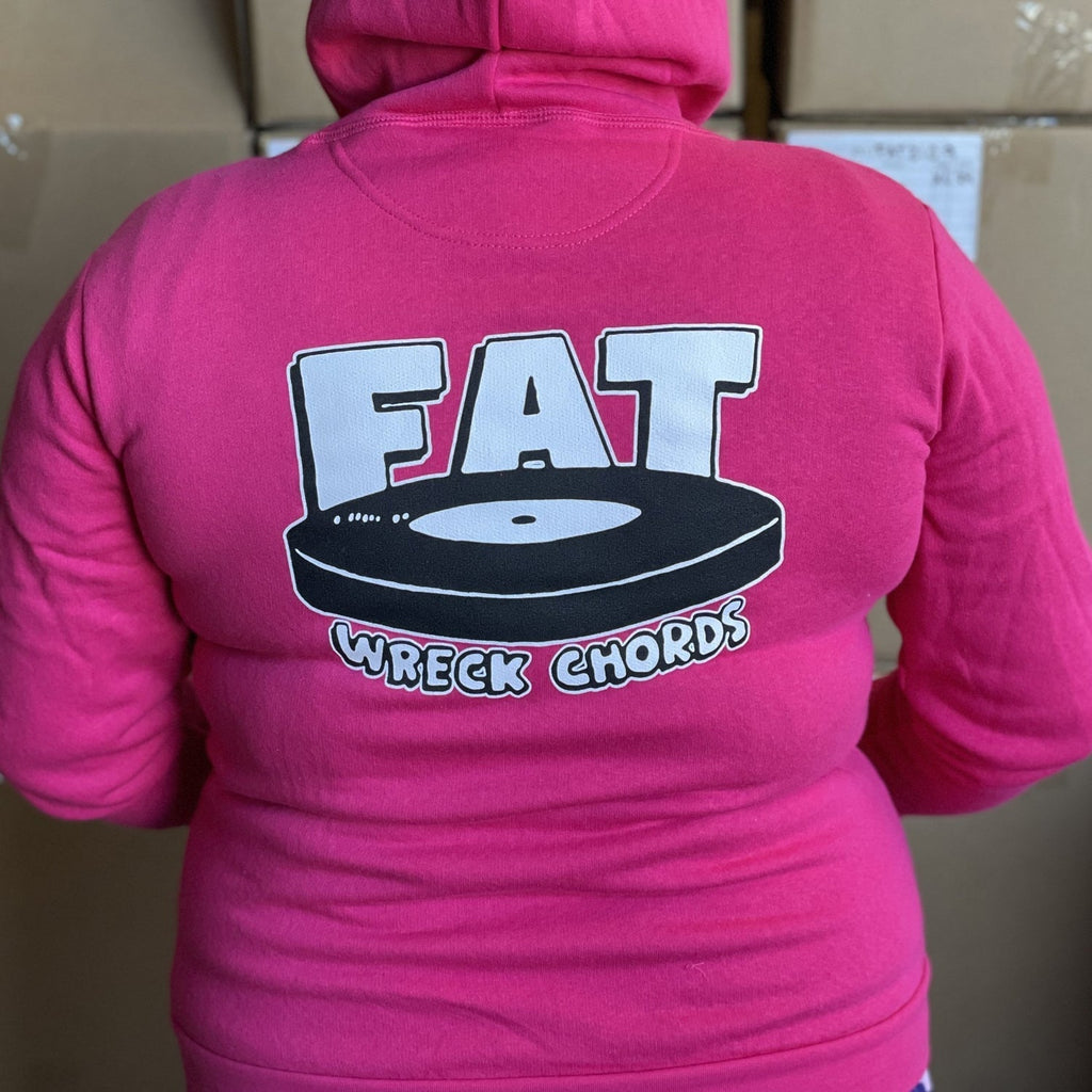Fat Wreck Chords Zip Up Hoodie (Pink) T-Shirts, Sweatshirt | CoreVibeTees.com (Image 2)
