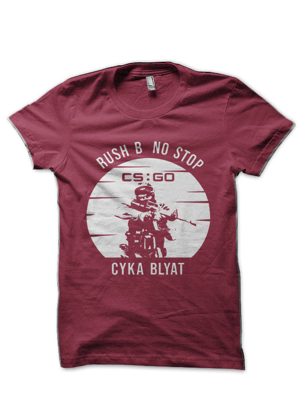 Rush B No Stop CSGO Cyka Blyat Maroon T-Shirt Hoodie, Sweatshirt | CoreVibeTees.com