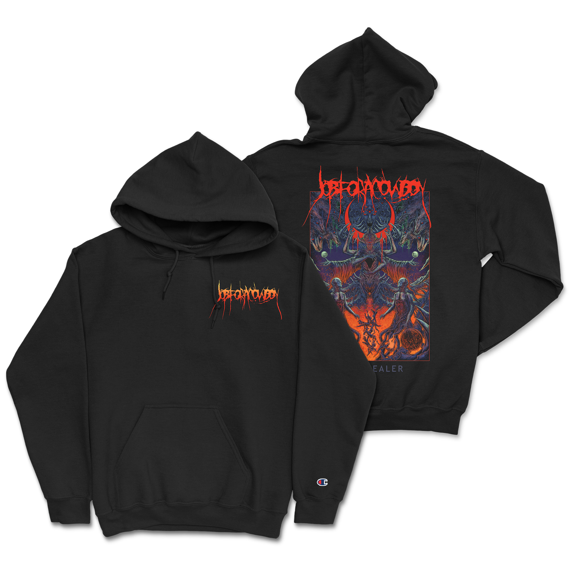 Job for a Cowboy - Tormentor Champion Hoodie T-Shirts, Sweatshirt | CoreVibeTees.com (Image 1)