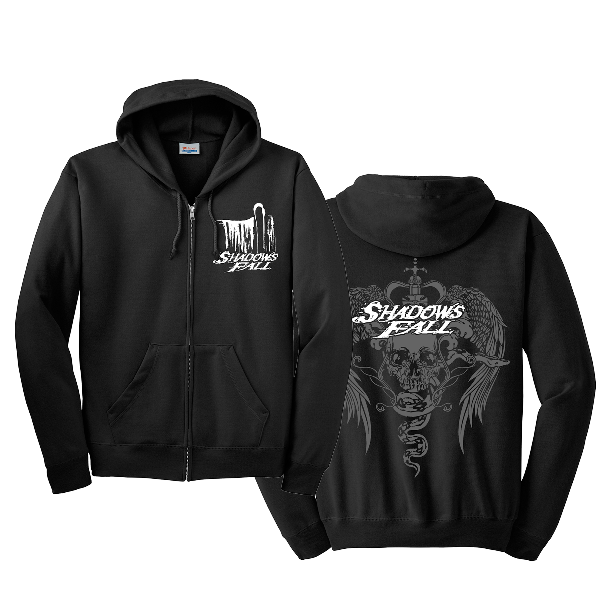 Shadows Fall - Winged Skull Zip Hoodie T-Shirts, Sweatshirt | CoreVibeTees.com (Image 1)